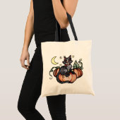 Black Cat Pumpkin Patch Moon Tote Bag (Voorkant (product))