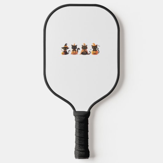 Black Cat Pumpkin Pickleball Paddle (Voorkant)