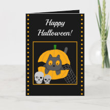 Black Cat Pumpkin Skulls Kinder Halloween
