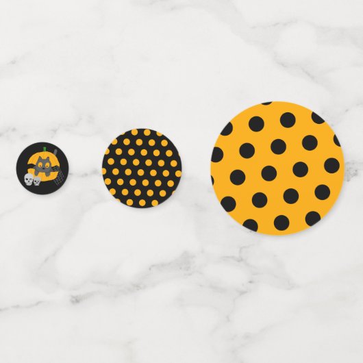 Black Cat Pumpkin Skulls Kinder Halloween Party Confetti (Achterkanten)