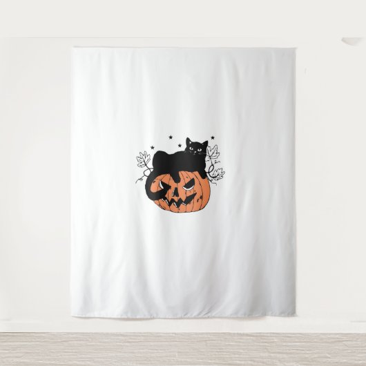 Black Cat Pumpkin Wandkleed (Voorkant)