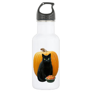 Black Cat Pumpkin Waterfles