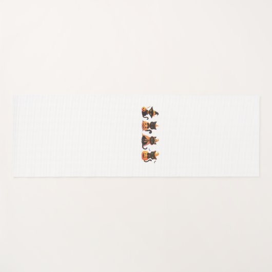 Black Cat Pumpkin Yogamat (Voorkant (horizontaal))