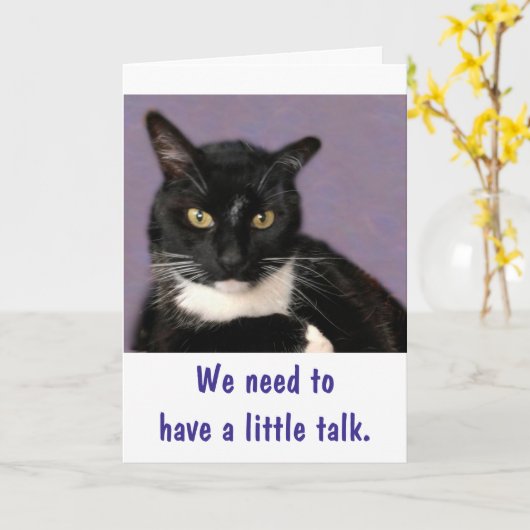 Black Cat Purrfect Happy Birthday Kaart (Gele Bloem)