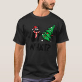 Black Cat  Pushing Christmas Tree Over Cat What 2 T-shirt (Voorkant)