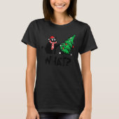Black Cat  Pushing Christmas Tree Over Cat What 2 T-shirt (Voorkant)