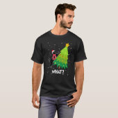 Black Cat Pushing Christmas Tree Over Cat What T-shirt (Voorkant volledig)
