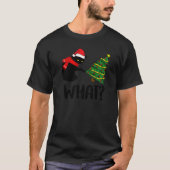 Black Cat Pushing Christmas Tree Over Cat What T-shirt (Voorkant)
