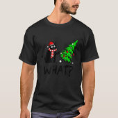 Black Cat   Pushing Christmas Tree Over Cat What T-shirt (Voorkant)