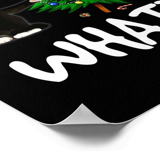 Black Cat Pushing-kerstboom over Cat What Poster (Hoek)