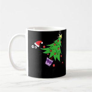 Black Cat Pushing-kerstboom over katten W Koffiemok