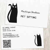 Black Cat QR-code Huisdierenservices Visitekaartje