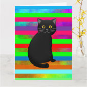 BLACK CAT RAINBOW GIANT BIRTHDAY KAART (Gele Bloem)