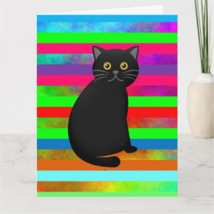 BLACK CAT RAINBOW GIANT BIRTHDAY KAART