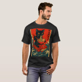 Black Cat Ramen Japanese Graphic Tees For Men Wome (Voorkant volledig)