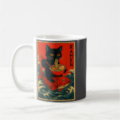 Black Cat Ramen Japanese Graphic Tees For Men Wome Koffiemok (Links)