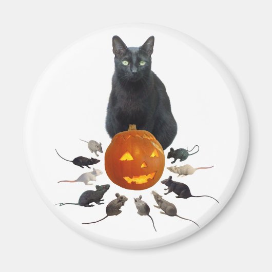 Black Cat, Ratten en Jack-o-Lantern Magneet (Voorkant)