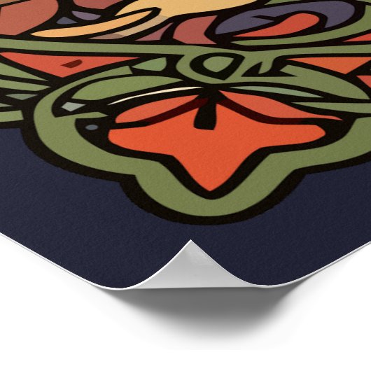 Black Cat Reading A Book Of Solstice Spells Poster (Hoek)