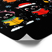 Black Cat Reading Book Christmas For Bookworm Cat Poster (Hoek)