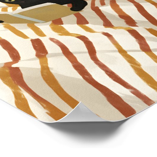 Black Cat Reading in Bed | Peaceful Bedroom | Cat  Poster (Hoek)