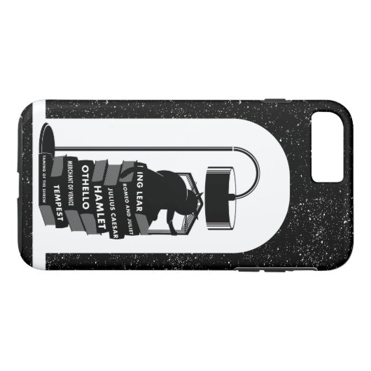 Black Cat Reading Shakespeare Plays Case-Mate iPhone Case (Achterkant (Horizontaal))