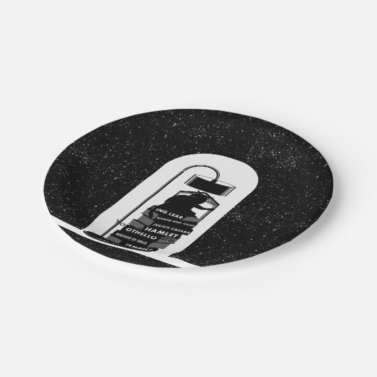 Black Cat Reading Shakespeare Plays Papieren Bordje (Gekanteld)