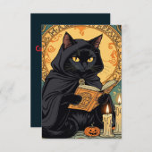 Black Cat Reading The Jack o lantern Journal Kaart (Voorkant / Achterkant)