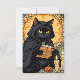Black Cat Reading The Jack o lantern Journal Kaart
