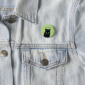 Black Cat real Photo Persoonlijke Pinback-Buttonne Ronde Button 3,2 Cm (In situ)