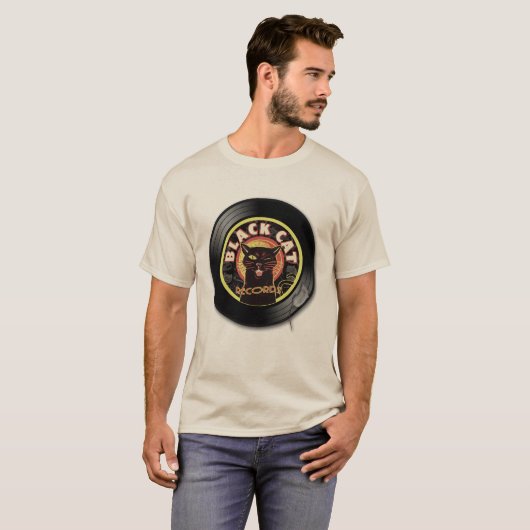 Black Cat Records Light T-shirt – Retro Jazz & Sou (Voorkant volledig)