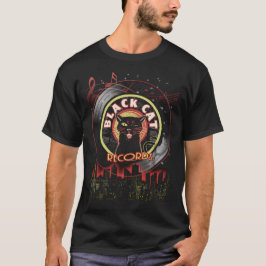 Black Cat Records Mannen T-shirt – Retro Jazz & So