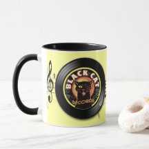 Black Cat Records Retro Jazz Mok – Vinyl Label Cup