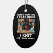 Black Cat Red Book Knit Writter Reader Bookaholic Keramisch Ornament (Links)