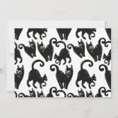 Black Cat Red Halloween Party uitnodiging (Achterkant)