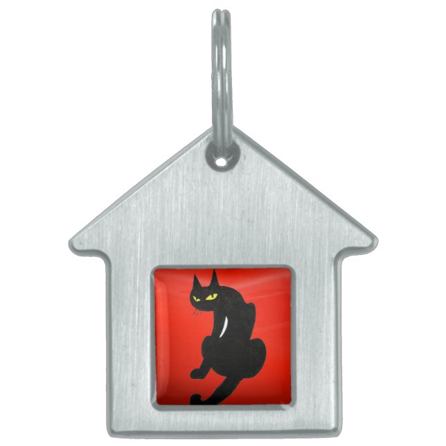 BLACK CAT, Red Ruby Huisdieren Naamplaatje (Voorkant)