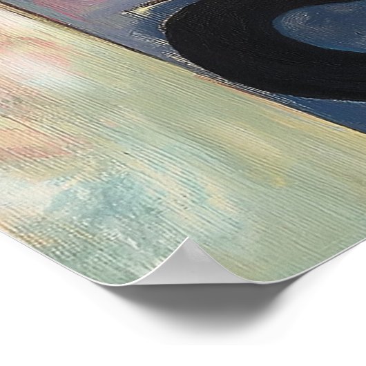 Black Cat Reflection: Abstracte elegantie - Poster (Hoek)