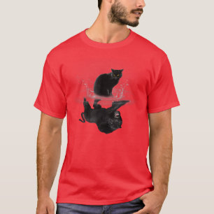 Black Cat Reflection Funny Cat Lover Cat mam, kat T-shirt