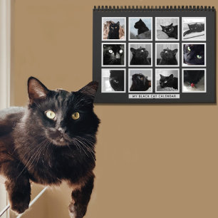 Black Cat Retro Afbeelding Lijst Pet Photo Calenda Kalender