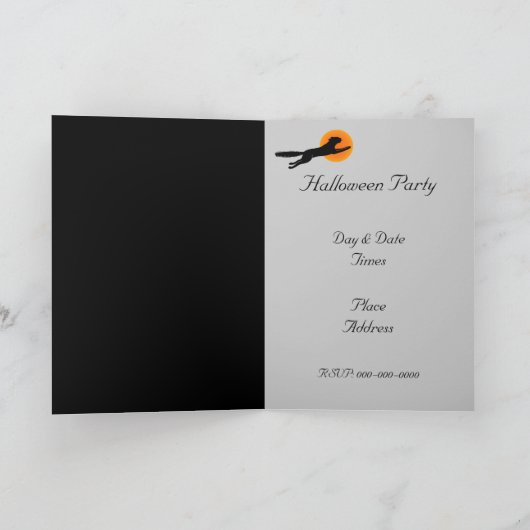 Black Cat Retro Custom Gevouwen Uitnodigingen (Binnen)