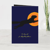 Black Cat Retro Custom Gevouwen Uitnodigingen (Achterkant)