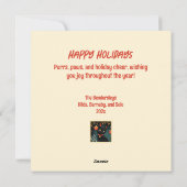 Black Cat Retro Fun Flat Holiday Kaart (Achterkant)