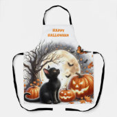 Black Cat  Retro Halloween Schort (Voorkant)