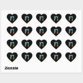 Black Cat Retro  Hart Sticker (Vel)