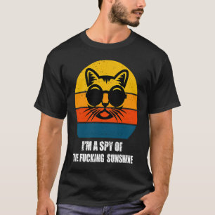 Black Cat Retro Ik ben een spion van de zonneschij T-shirt