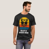 Black Cat Retro Ik ben een spion van de zonneschij T-shirt (Voorkant volledig)