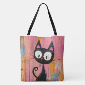 Black Cat Retro Purfection Tote Bag (Achterkant)