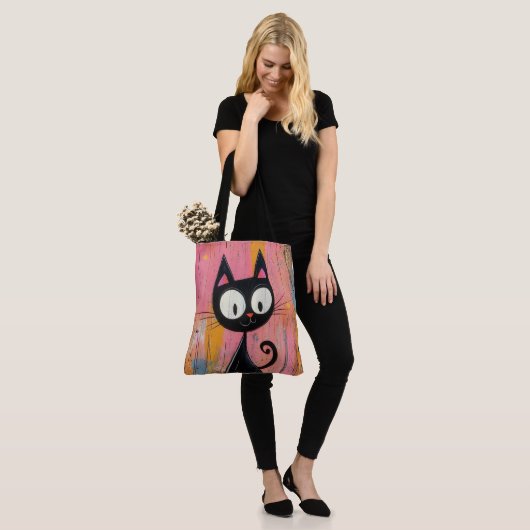 Black Cat Retro Purfection Tote Bag (Op model)