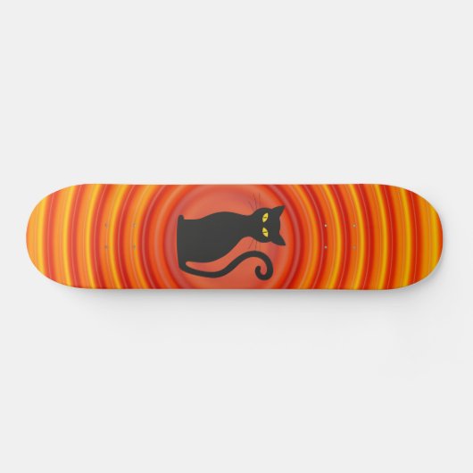 Black Cat Retro Skateboard (Horizontaal)