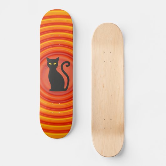 Black Cat Retro Skateboard (Voorkant)