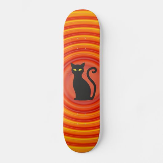 Black Cat Retro Skateboard (Voorkant)